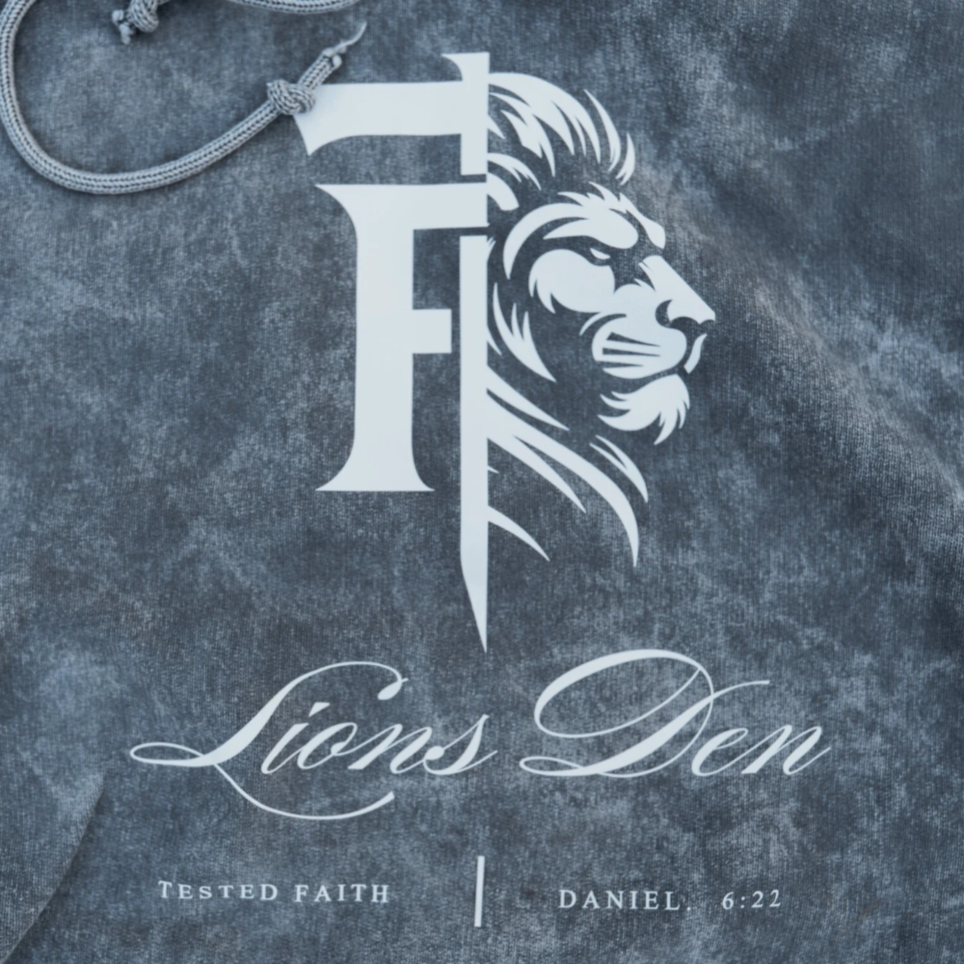 Lion's Den - White Stone Hoodie | Tested Faith®